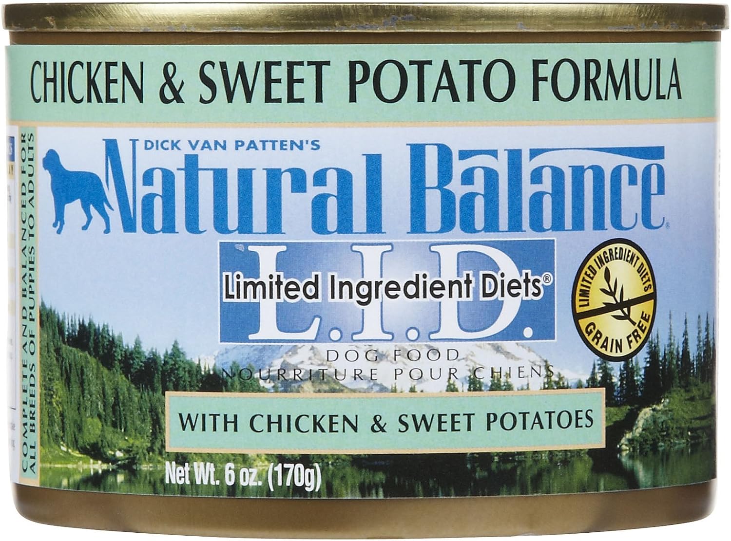 Natural Balance L.I.D. Canned Dog Food Chicken and Sweet Potato 6 oz