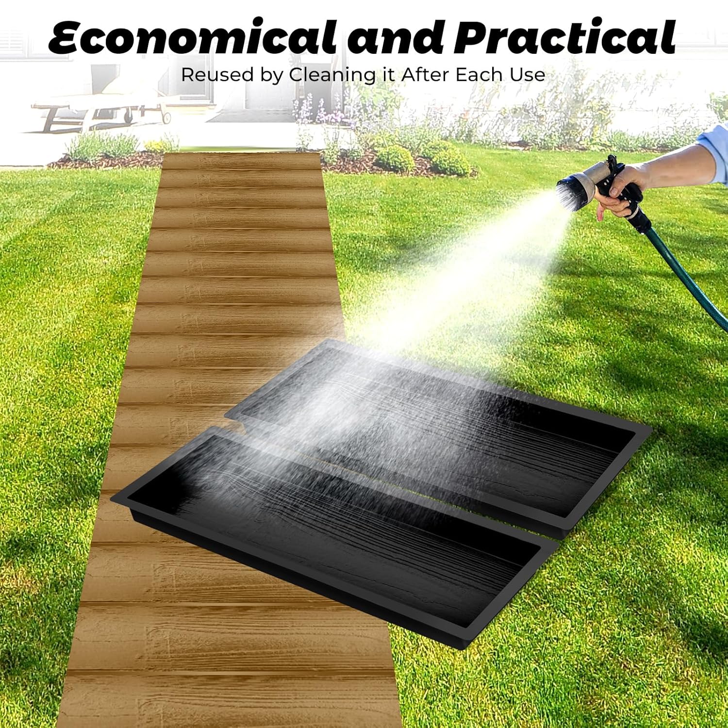 2 Pack Paver Molds, DIY Stepping Stone Molds Concrete Cement Mold Garden Decor Mold, Pavers for Garden Walkway, Concrete Walkway Molds