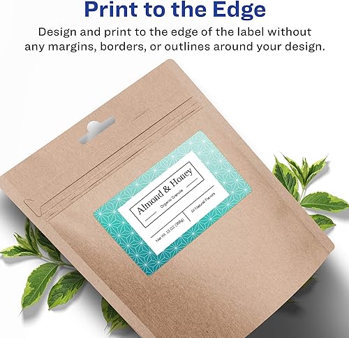 Miniatura 3 de Avery Matte White Rectangle Labels, Sure Feed Technology, 2.5" x 5", 75 Matte White Printable Labels