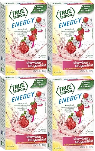 TrueLemon Energy Drinks Fresa Dragonfruit 4 cajas de 6 unidades