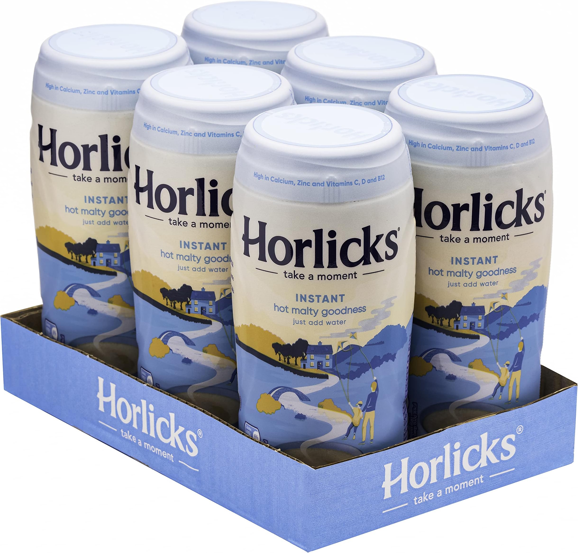 Instant Malted Milk 400g (Pack of 6) Just add water, Horlicks Instant Malted Milk Powder. High in Calcium, Zinc, Vitamin C, Vitamin D & Vitamin B12.