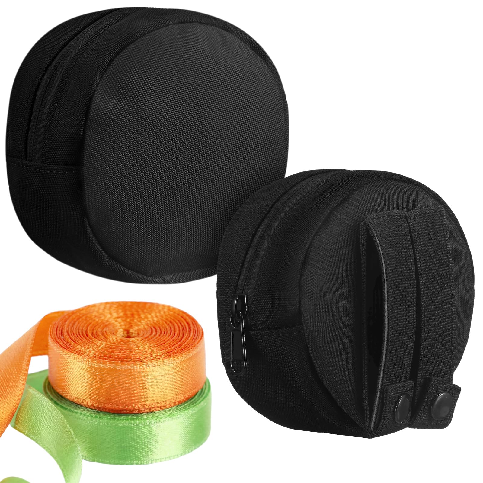 Photo 1 of YooNotee 2 Pcs Black Dual Flagging Tape Dispenser Water Activated Tape Dispenser Allow Attachment to Your Hip-Belt, Shoulder Strap for Hands Free Carrying