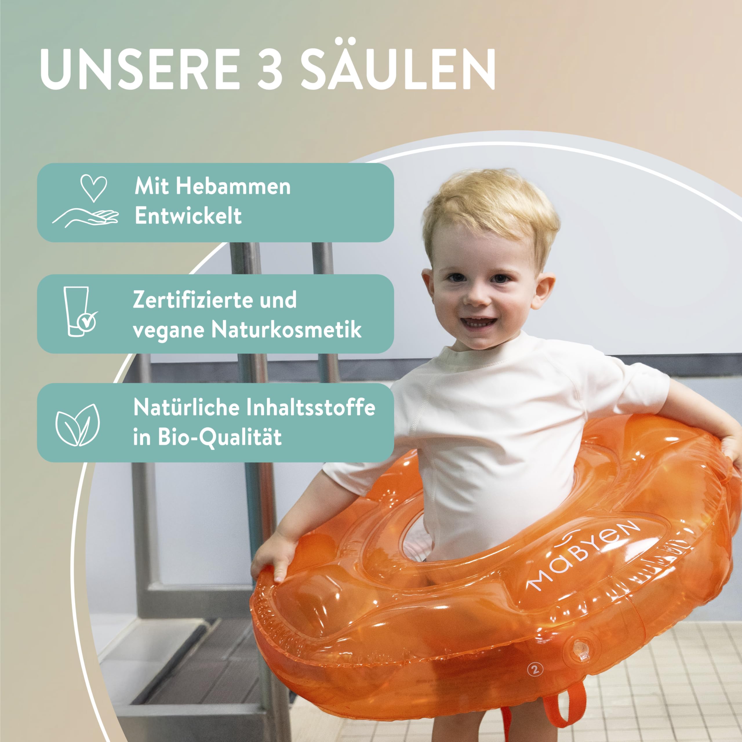 MABYEN Salvagente neonato | anello da nuoto per bambini dai 6 mesi in su, con sedile regolabile – favorisce le capacità motorie, testato e certificato TÜV