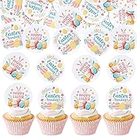 Vista 37 de Ercadio 24 piezas de decoración para tartas, con temática de conejo de Pascua para cumpleaños de primavera, suministros de fiesta de baby shower