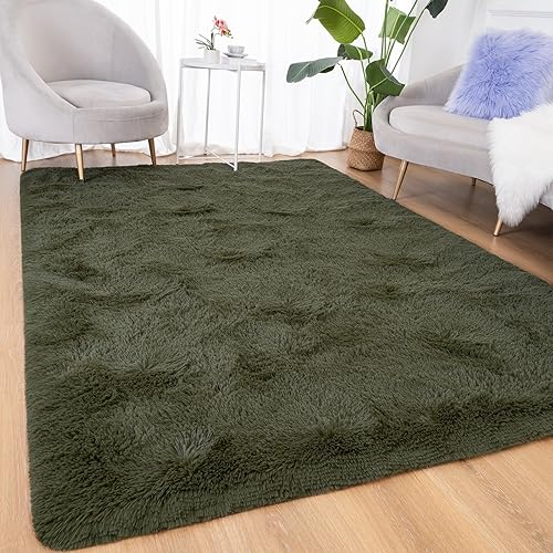 Vista 63 de Pacapet Alfombras esponjosas, alfombras peludas de felpa beige para sala de estar, dormitorio, alfombra mullida para habitación de los niños