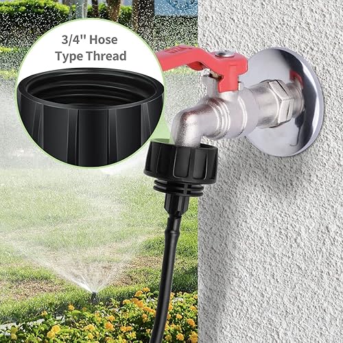 Miniatura 5 de Conectores de manguera de riego por goteo, tubo de riego por goteo de 14 pulgadas x adaptador giratorio de grifo de jardín de 34 FHT, convierte