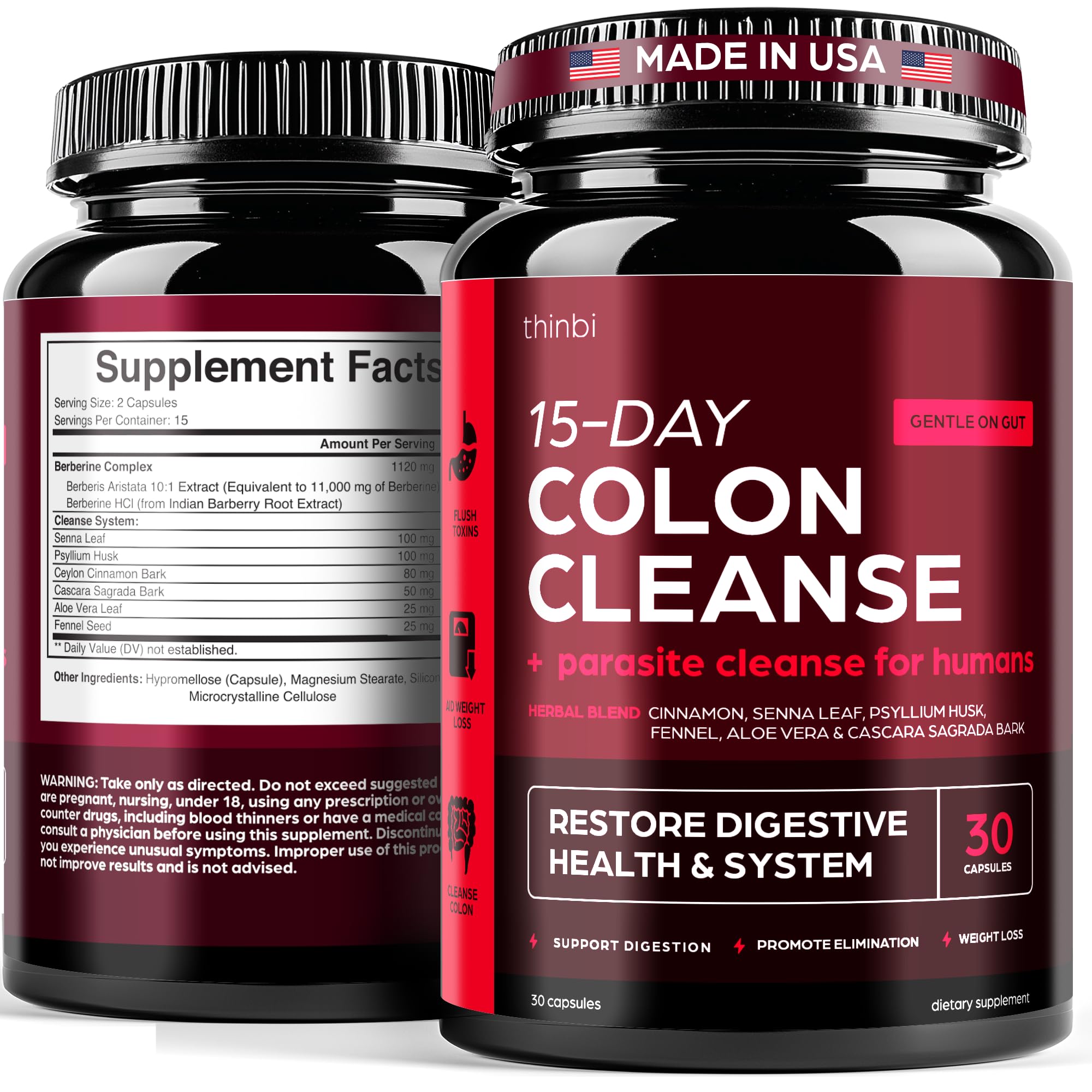 Advanced Ketogenic Colon Cleanse with Berberine 1500mg – 15 Day Parasite Detox for Men & Women – Extra Strength Formula with Senna Leaf for Rapid Constipation Relief, Gut Health & Bloating Reduction