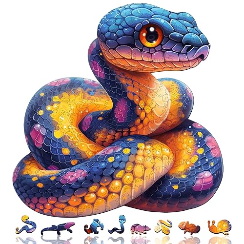 Reouinty Wooden Puzzle for Adults, Snake Puzzles, Puzzles for Older