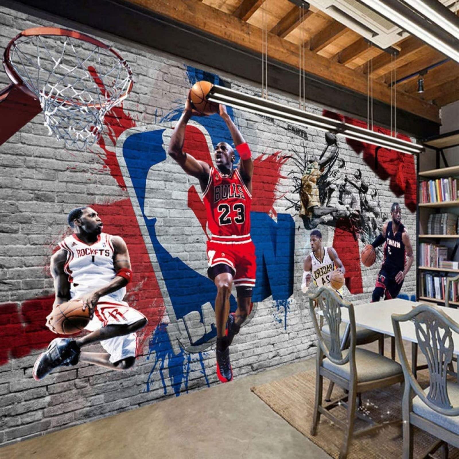 Papier Peint Panoramique Basket Ball Industriel Papier Peint Intissé 3D Tapisserie Murales Décoration Murale