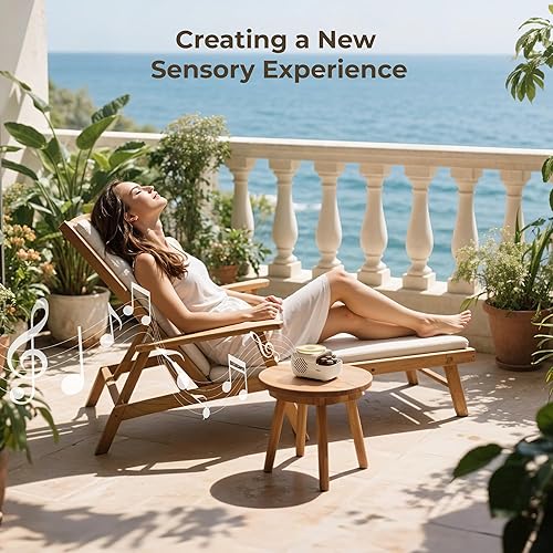 Miniatura 2 de Lindos altavoces portátiles 3 en 1 con bandeja aromática, aspecto vintage de tocadiscos, altavoces Bluetooth inalámbricos, luces ambientales