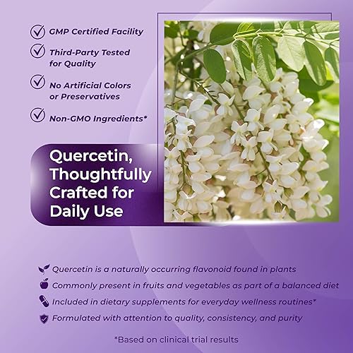 Miniatura 5 de SOTALIX Supplement Quercetina premium 98% de alta pureza con bromelina, zinc, vitamina D3 2000 UI, saúco - Apoyo inmunológico de respiración