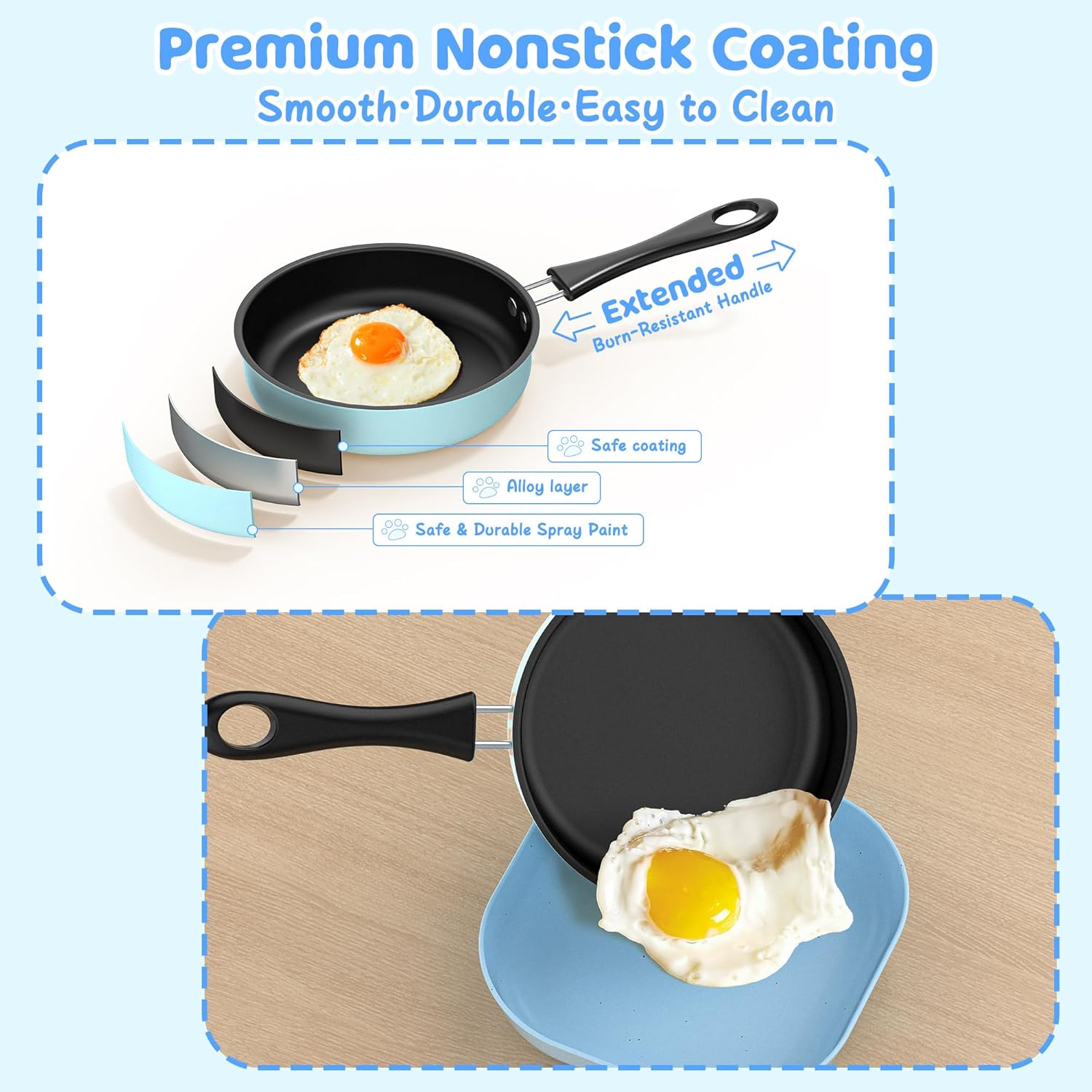 Gotoofun Kids Cooking Set Real for Beginners, 28PCS Mini Kitchen Starter Set with Safe Knife, Easy Cooking Toys for Boys Girls Ages 8-12, Blue