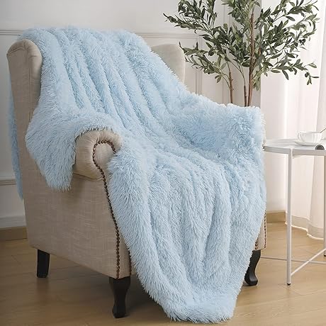 BENRON Light Blue Sherpa Blanket - Luxurious Comfort at Your Fingertips