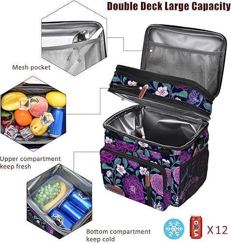 Miniatura 55 de MIYCOO - Lonchera para hombres y mujeres adultos con doble cubierta, a prueba de fugas, con aislamiento, suave, grande, hielera para el trabajo