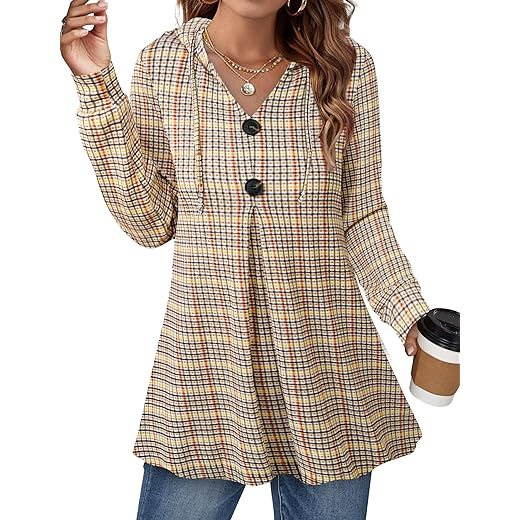 Lotusmile Womens Fall Fashion 2022, Women's Winter Warm Long Shirts for Leggings Long Sleeve Hooded Tunic Tops Button Swing Pullover Hoodie Sweatshirts(Ture Navy, X-Large)