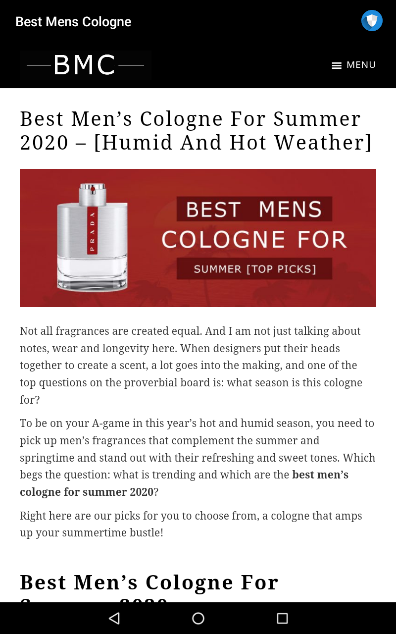 BMC Best Mens Cologne 2020 App on Amazon Appstore