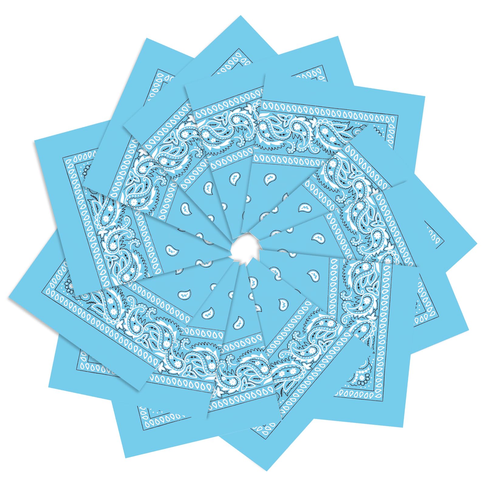 12 Pack Bandanas Unisex Paisley Cowboy Bandanas Bulk Multi Purpose Headband Scarf for Men Women Costume