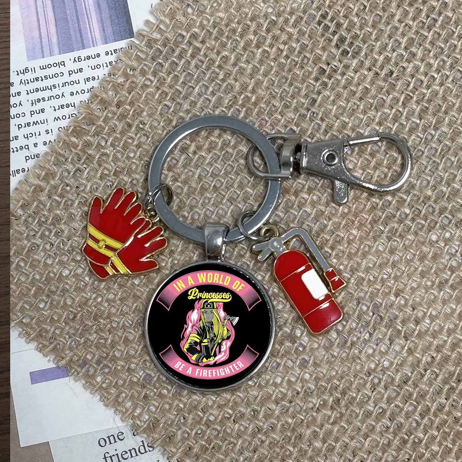 Fireman Gifts for Women Fire Firefighter Keychain for Female Firefighter To Be Gift Encouragemet Keyring Thank You Birthday Christmas Mother's Day Thanksgiving Retirement Graduation Presents image 5