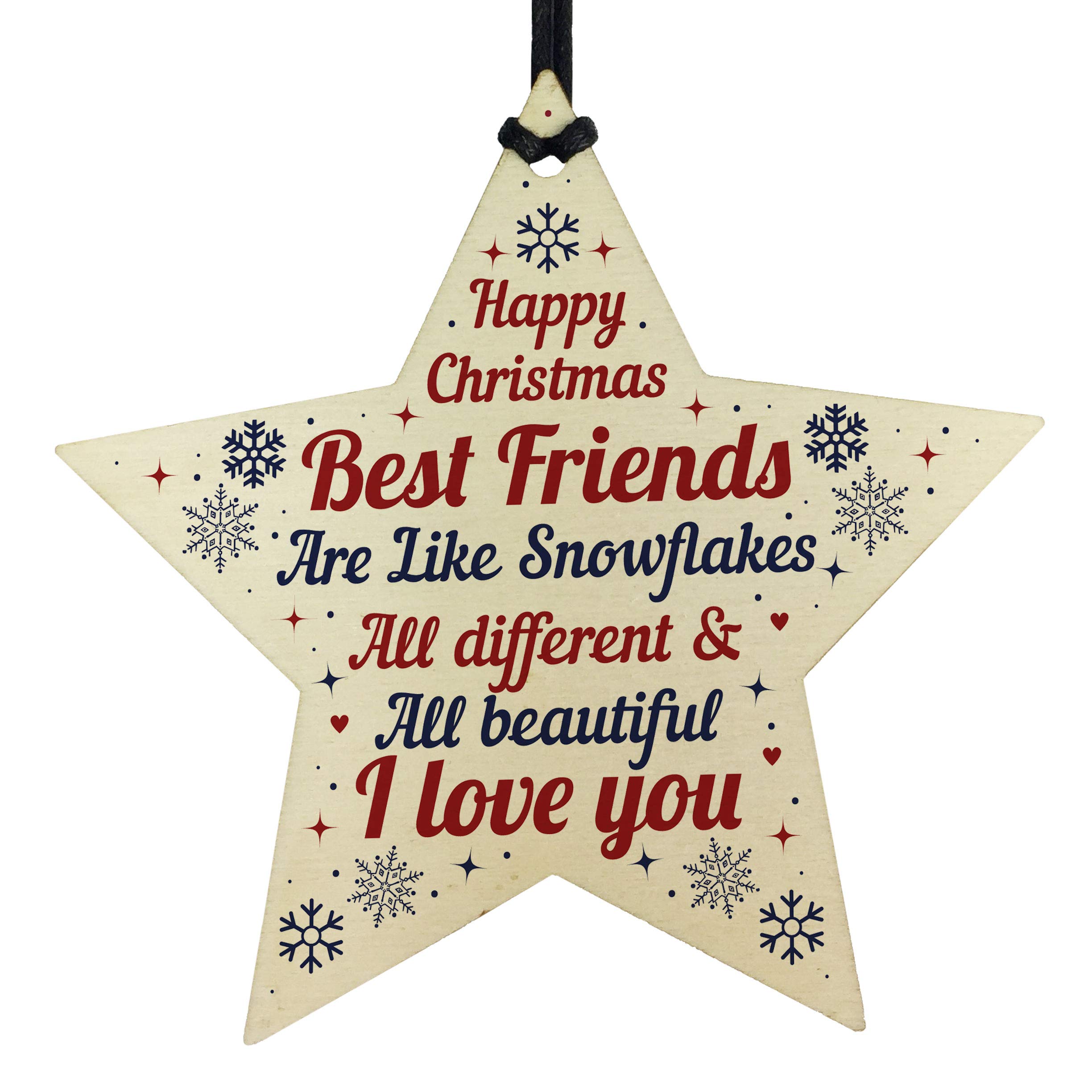 RED OCEAN For Best Friend Wooden Bauble Tree Decoration Friendship Gift Keepsake