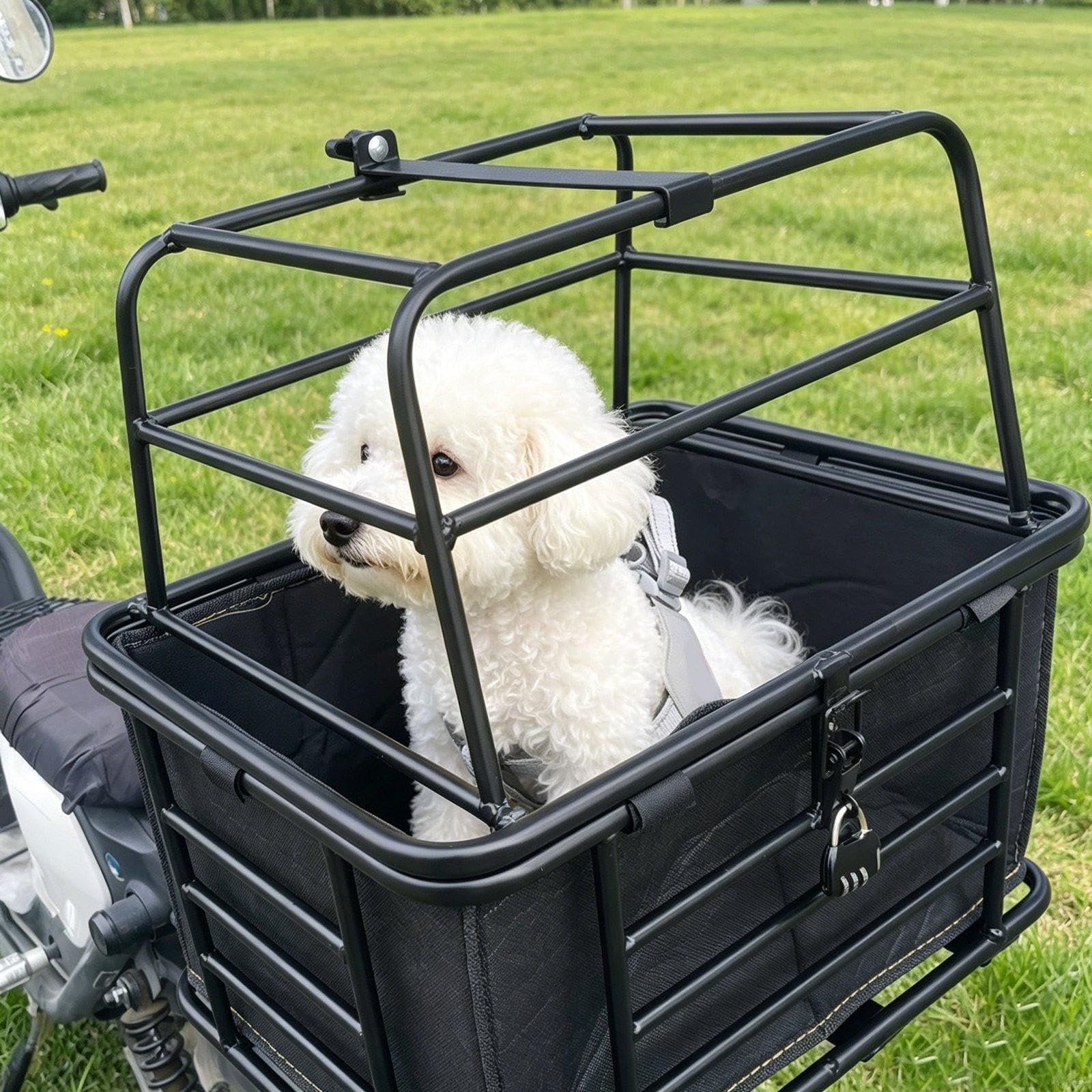 Cestino Posteriore per Cani da Bicicletta, Stabile, Leggero, Resistente, con Copertura, Ideale per e Le