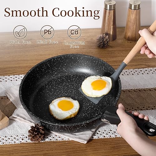 Miniatura 3 de JEETEE Juego de ollas y sartenes antiadherentes, 19 piezas, juegos de utensilios de cocina con mango desmontable, juego de utensilios de cocina