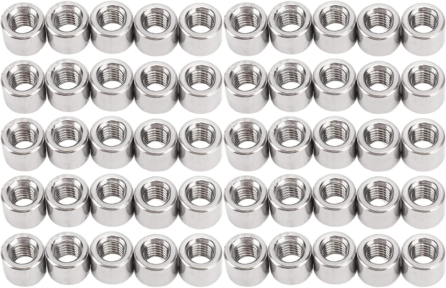 50pcs 304 Stainless Steel Coupling Nuts, Corrosion, Easy to Install, Heavy Duty Threaded Rod Connectors for Home Decoration, DIY and