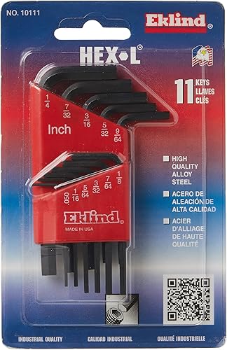 Miniatura 2 de EKLIND Llave Allen hexagonal 10111 - Juego de 11 piezas SAE pulgadas tamaños 050-14 serie corta
