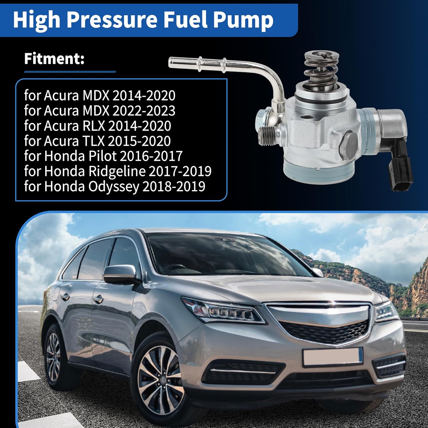 No.16790-5J6-A01 High Pressure Fuel Pump for Acura MDX RLX TLX for Honda Odyssey Pilot Ridgeline Direct Injection Mechanical Fuel Pump No.16790-5J6-305/16790-R9P-A01