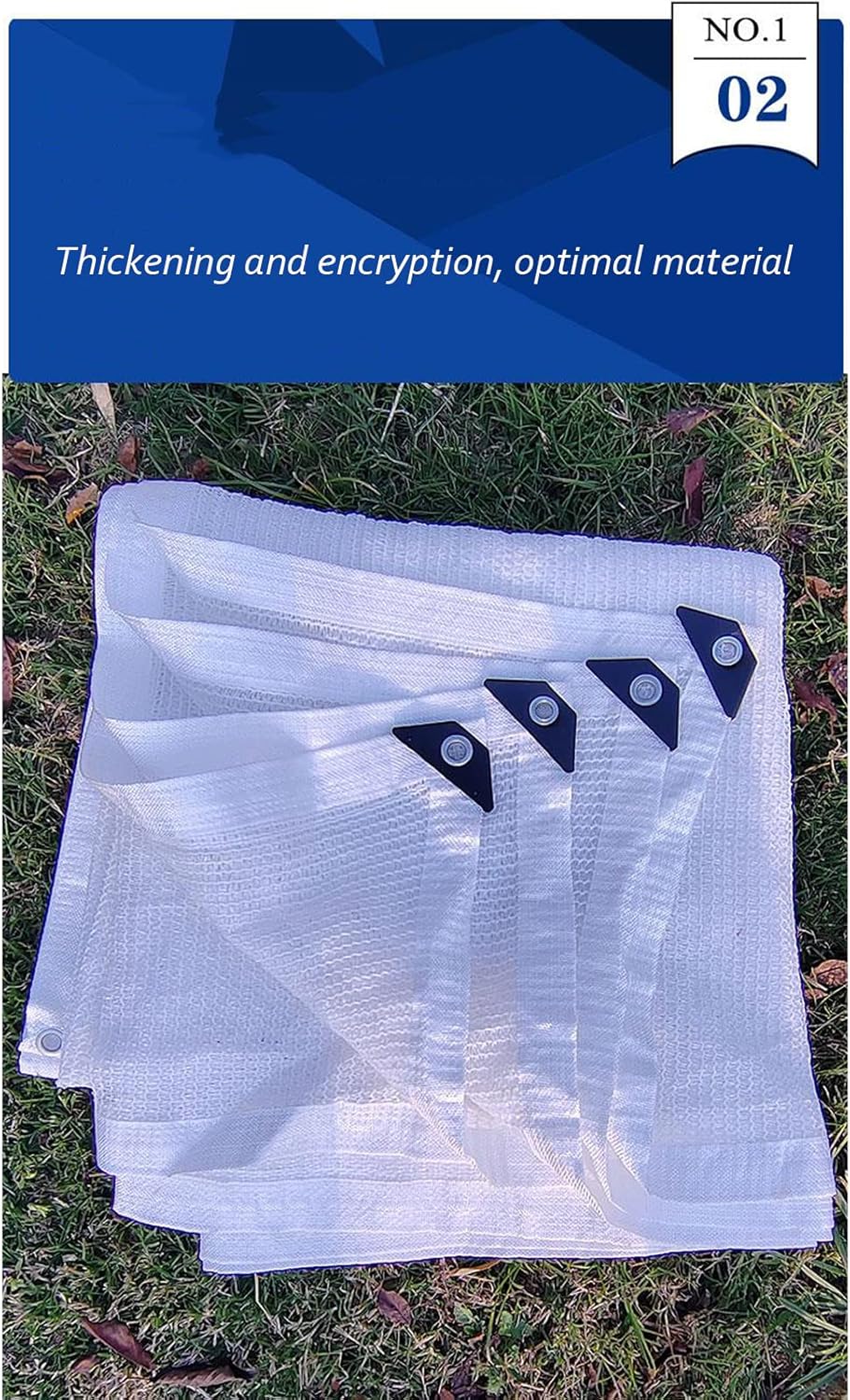 Sunblock Shade Net,50% Sunblock Shade Cloth,4-Pin Shading Net Greenhouse with Grommets,Shade Cloth,UV Resistant Mesh,Plants Cover Fabric,for Flowers,Plants,Patio Lawn,White,4 * 4m/13.1 * 13.1ft