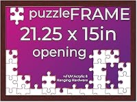 Vista 57 de Poster Palooza Kit de marco de rompecabezas de 20 x 27 pulgadas, incluye hojas de pegamento para rompecabezas, marco de madera marrón