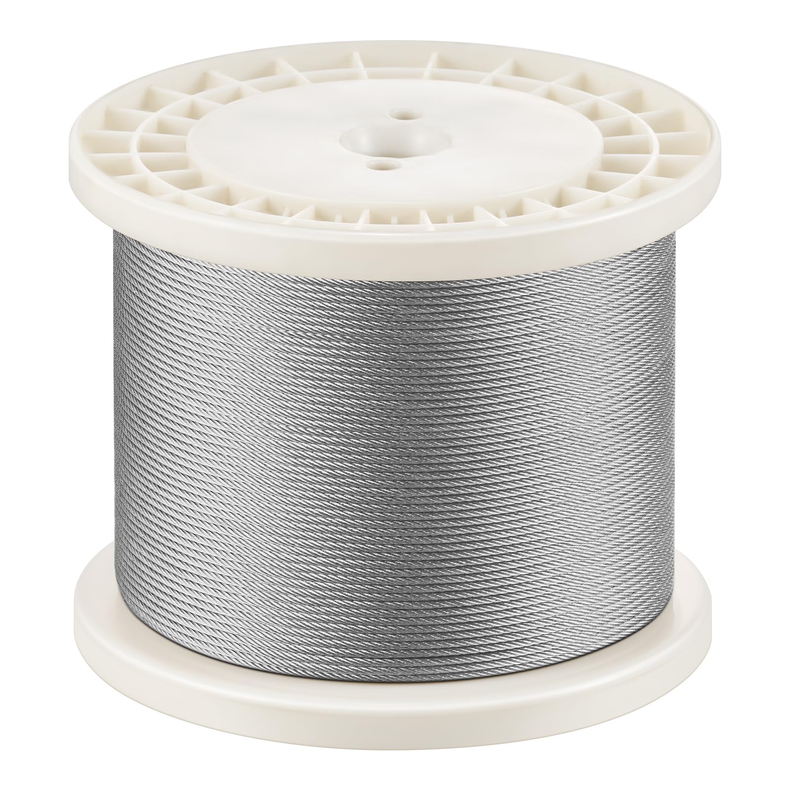 VEVOR Câble Acier Inoxydable, 3,18 mm x 305 m, Câble Métallique Inox 316 Tressé 7x7 Qualité Aéronautique Marine avec Coupe-fil, Gants, Résistance de Rupture 7,1 kN, pour Garde-corps, Clôture, Rampe