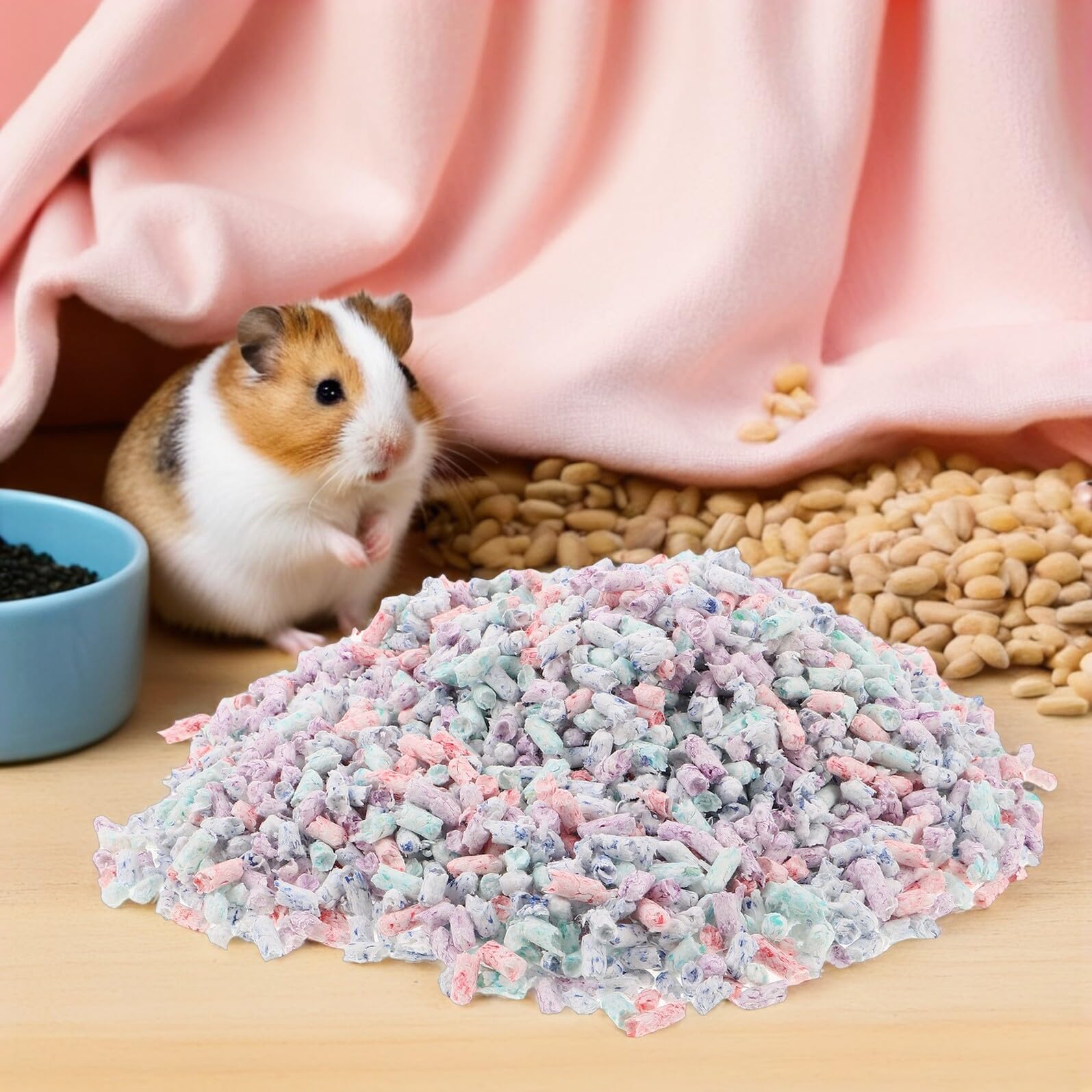 Papierstreu für Hamster Weiche Hamsterstreu aus Zellstoff Saugfähige Kleintierstreu für Hamsterhaus Hamster und Rennmausstreu Kleintierzubehör für Meerschweinchen Rennmäuse