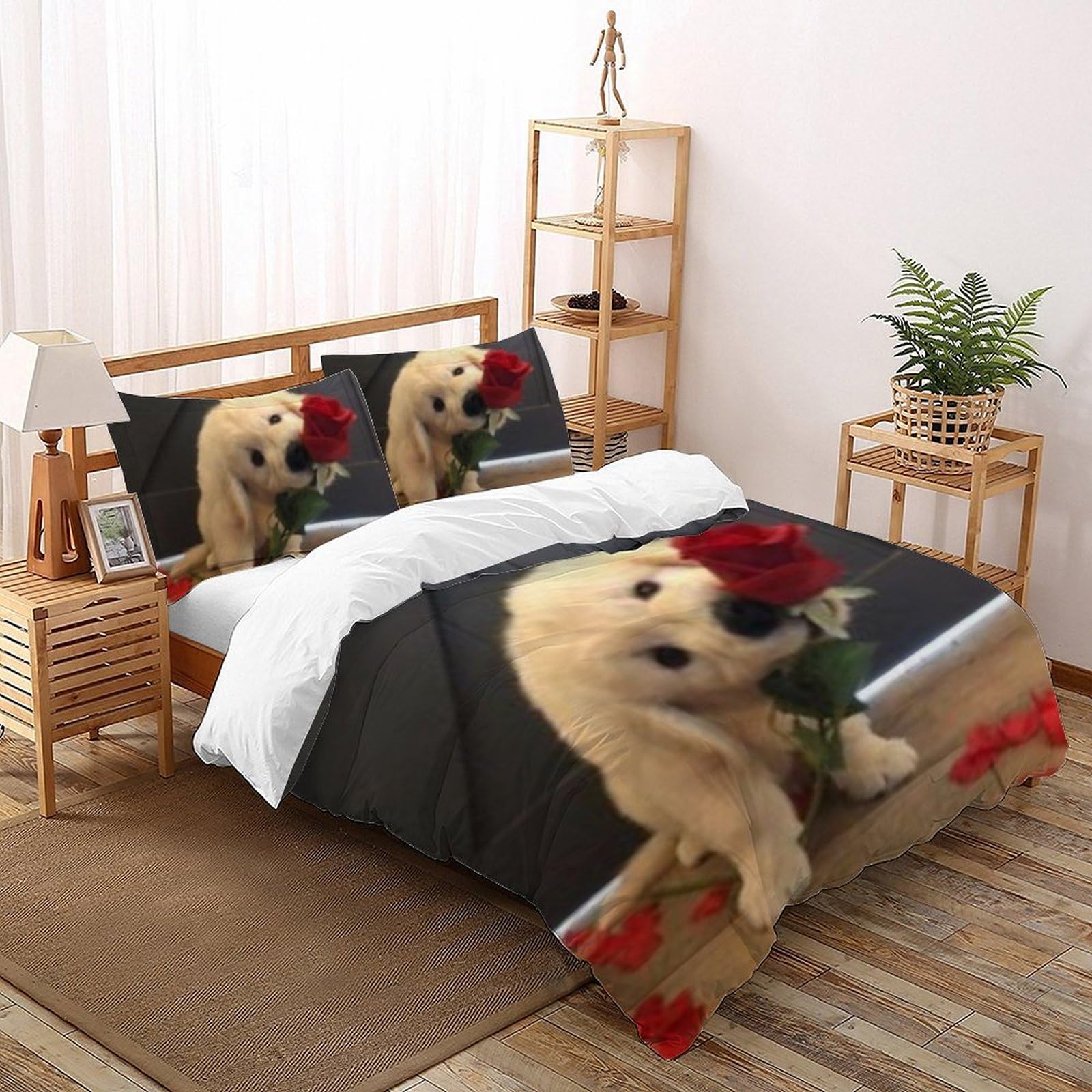 Parure de lit chiots 3D pour chambre de fille et ambiance animaux mignons