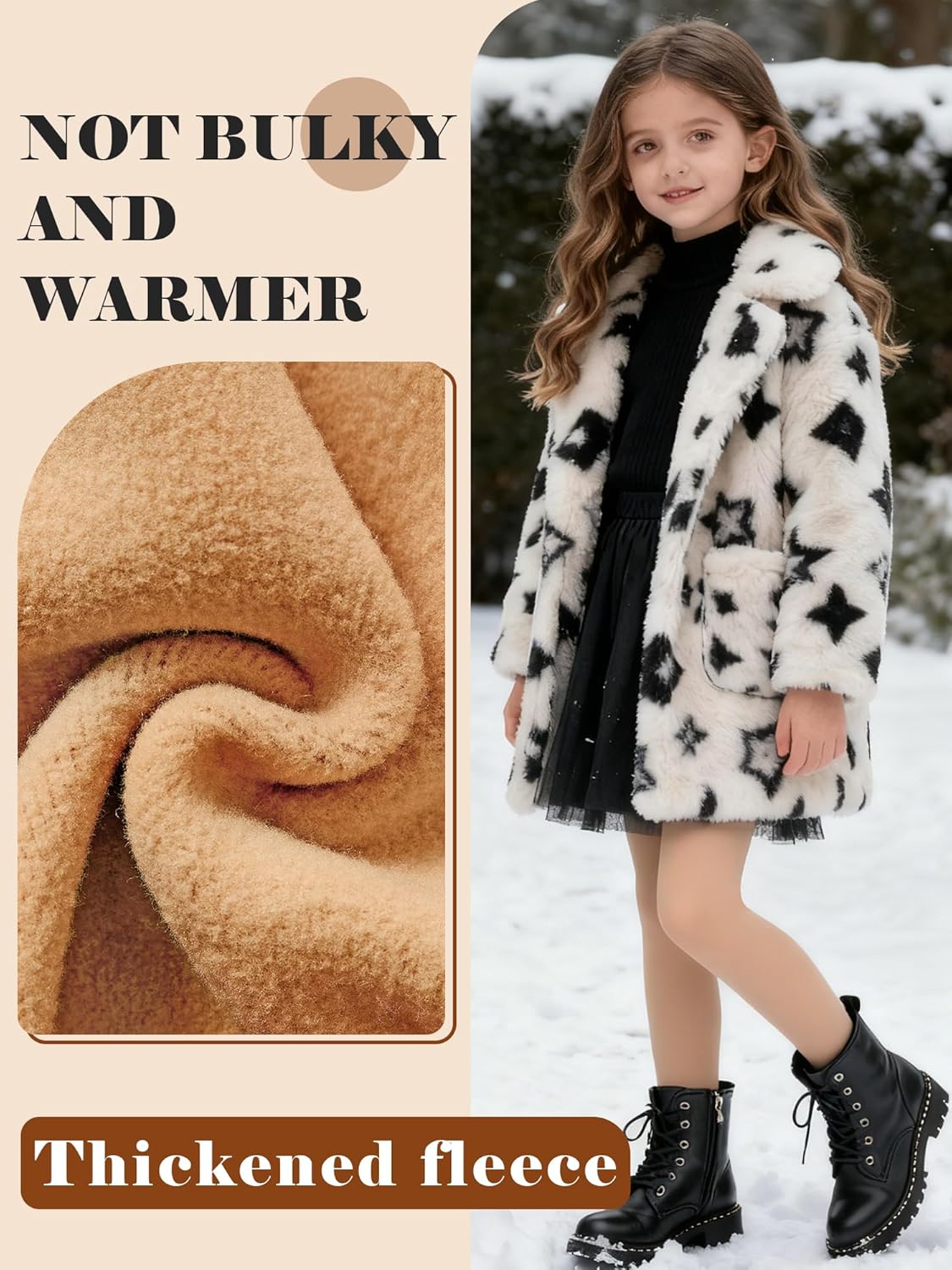 Ultra Thick Fleece Lined Tights for Girls Toddler Thermal Warm Winter Black Thick Dance Leggings for Kids - Image 2