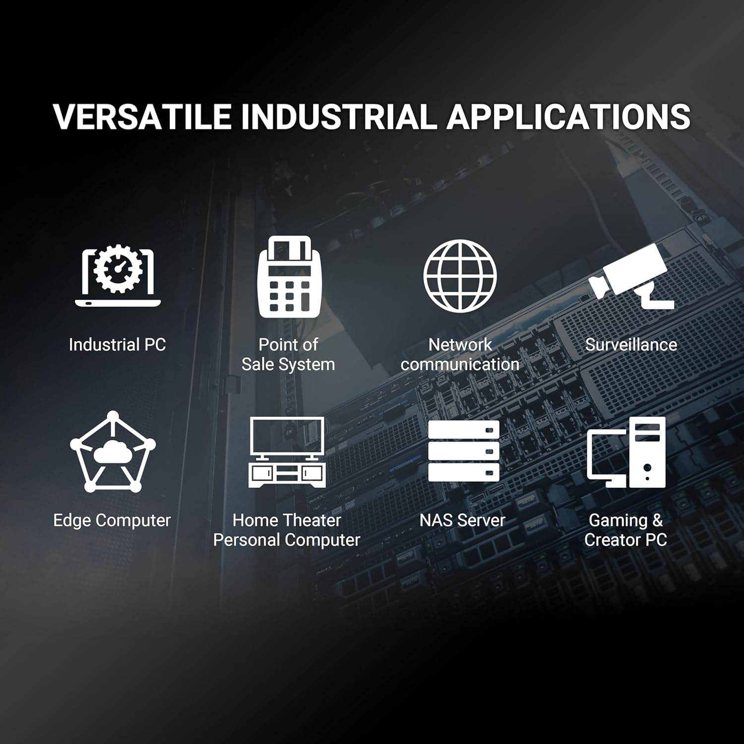 Icons representing various industrial and computing applications