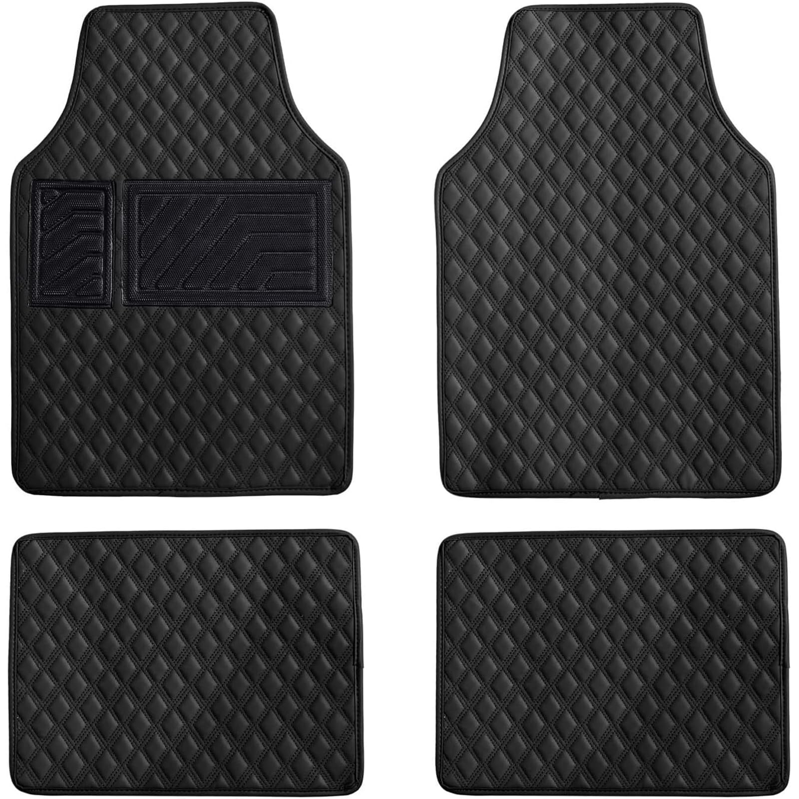 Tapis Sol Cuir Voiture pour Toyota Yaris Cross/Hybrid 2020-2025, 4 Pièces Résistant Imperméable Anti-Dérapants Moquettes, sur Mesure Avant ArrièRe Tous Temps Accessoires,A/Black