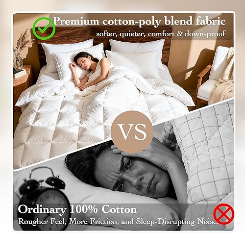 Miniatura 5 de Gehtmel - Edredón de fibra de plumón de ganso, tamaño King, edredón de plumón naturalmente transpirable para todas las estaciones, relleno de