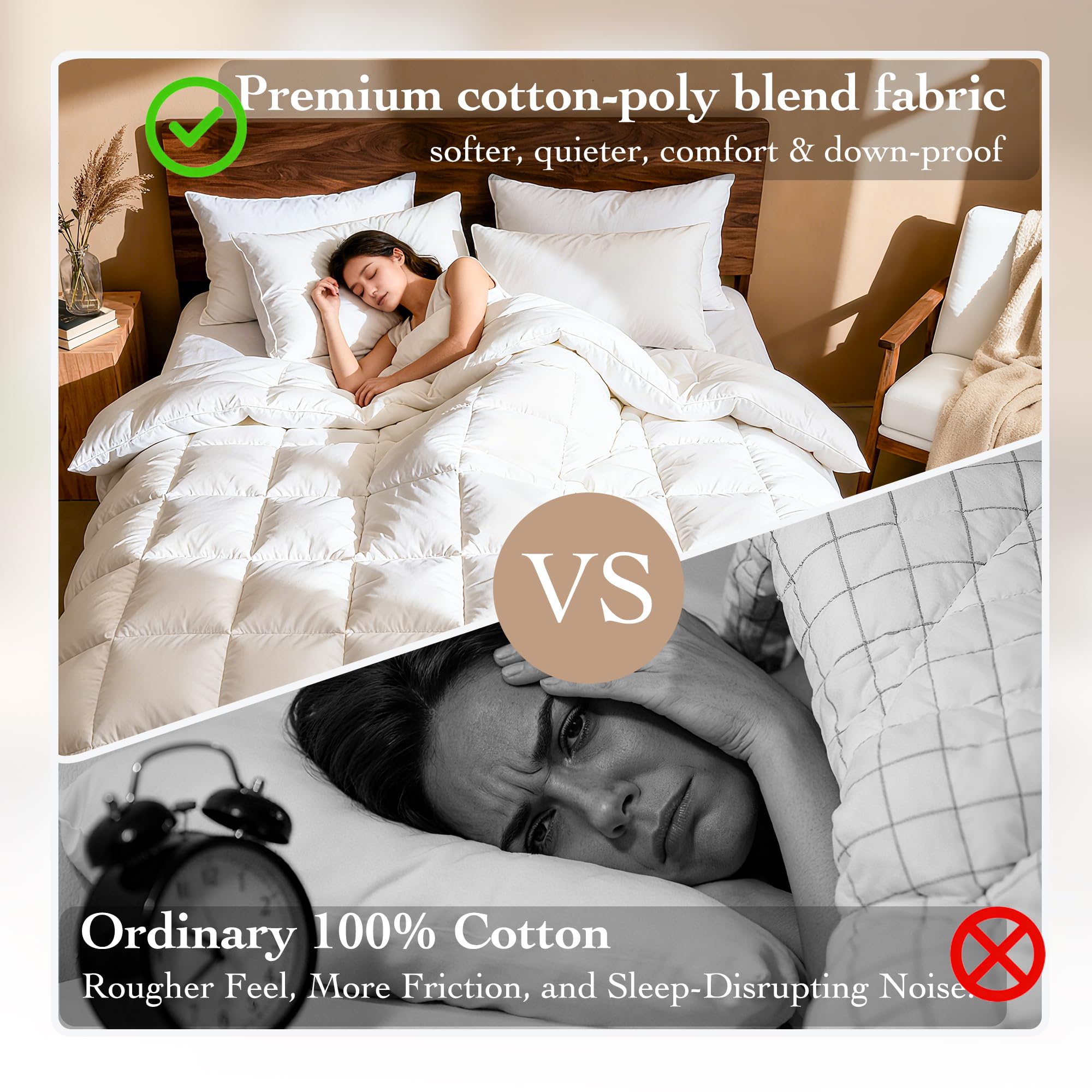 Amazon.com: Gehtmnl Goose Down Fiber Comforter Oversized Queen 