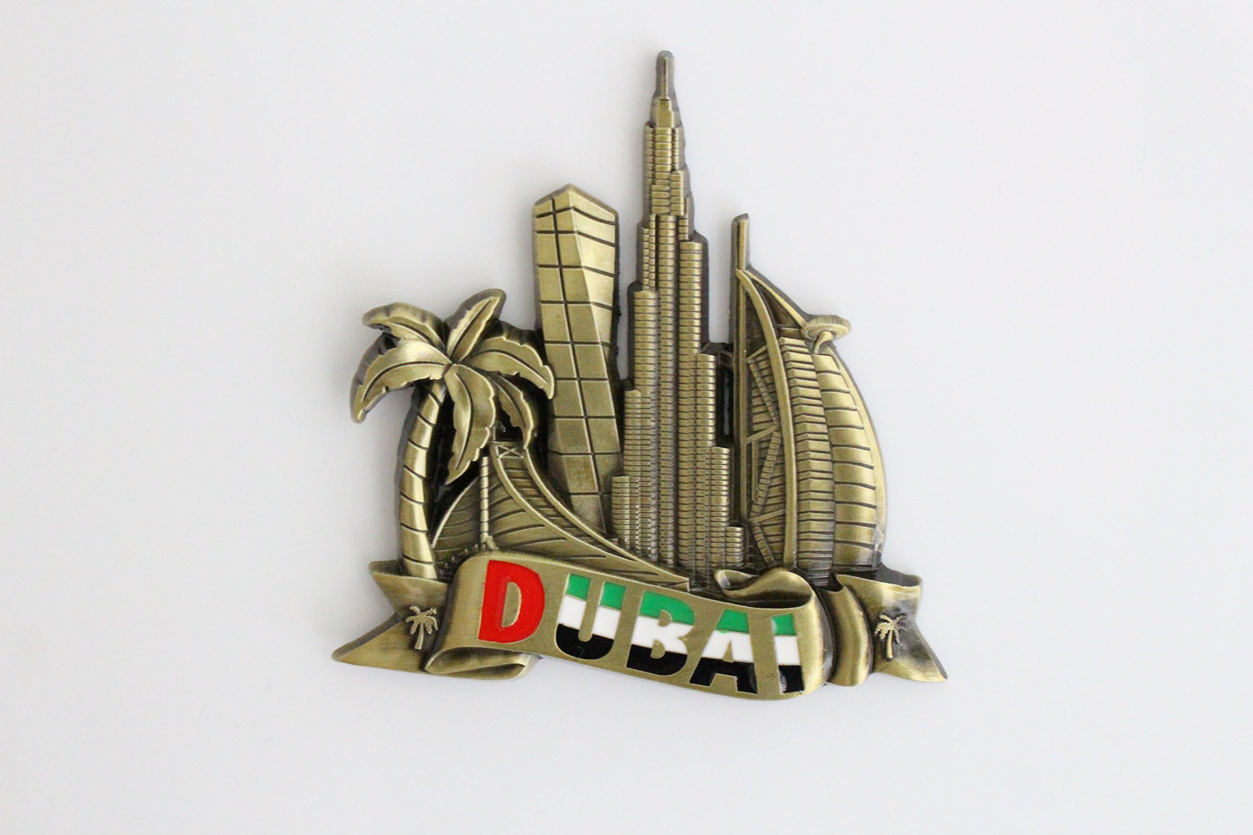 3D - DUBAI - UAE Emirates Fridge Magnet Metal Sticker City Holiday Souvenir Travel Memory on Refrigerator Gift
