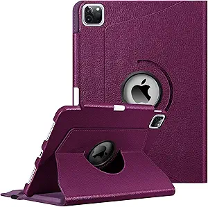 Fintie Rotating Case for iPad Pro 11-inch (4th / 3rd Generation) 2022/2021-360 Degree Swiveling Stand Cover w/Pencil Holder, Auto Sleep/Wake, Also Fit iPad Pro 11" 2nd/1st Gen, Purple