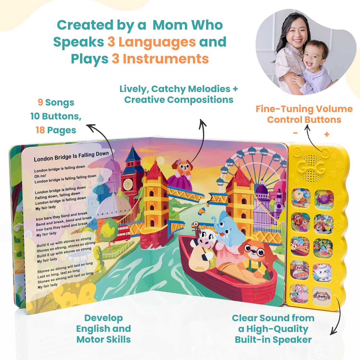 GO GO Nursery Rhymes Bundle: 2 Musical Sound Books for Toddlers 1-3, 9 & 10 Songs Each, Interactive Baby Music Books, Sing-Along Learning, Talking Books for Kids, Fun Nursery Rhyme Collection, and Act
