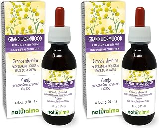 Naturalma Grand Wormwood or Absinthe (Artemisia Absinthium) herb with Flowers Alcohol-Free Tincture - 4 fl oz Liquid Extract in Drops - Herbal Supplement - Vegan (Pack of 2)