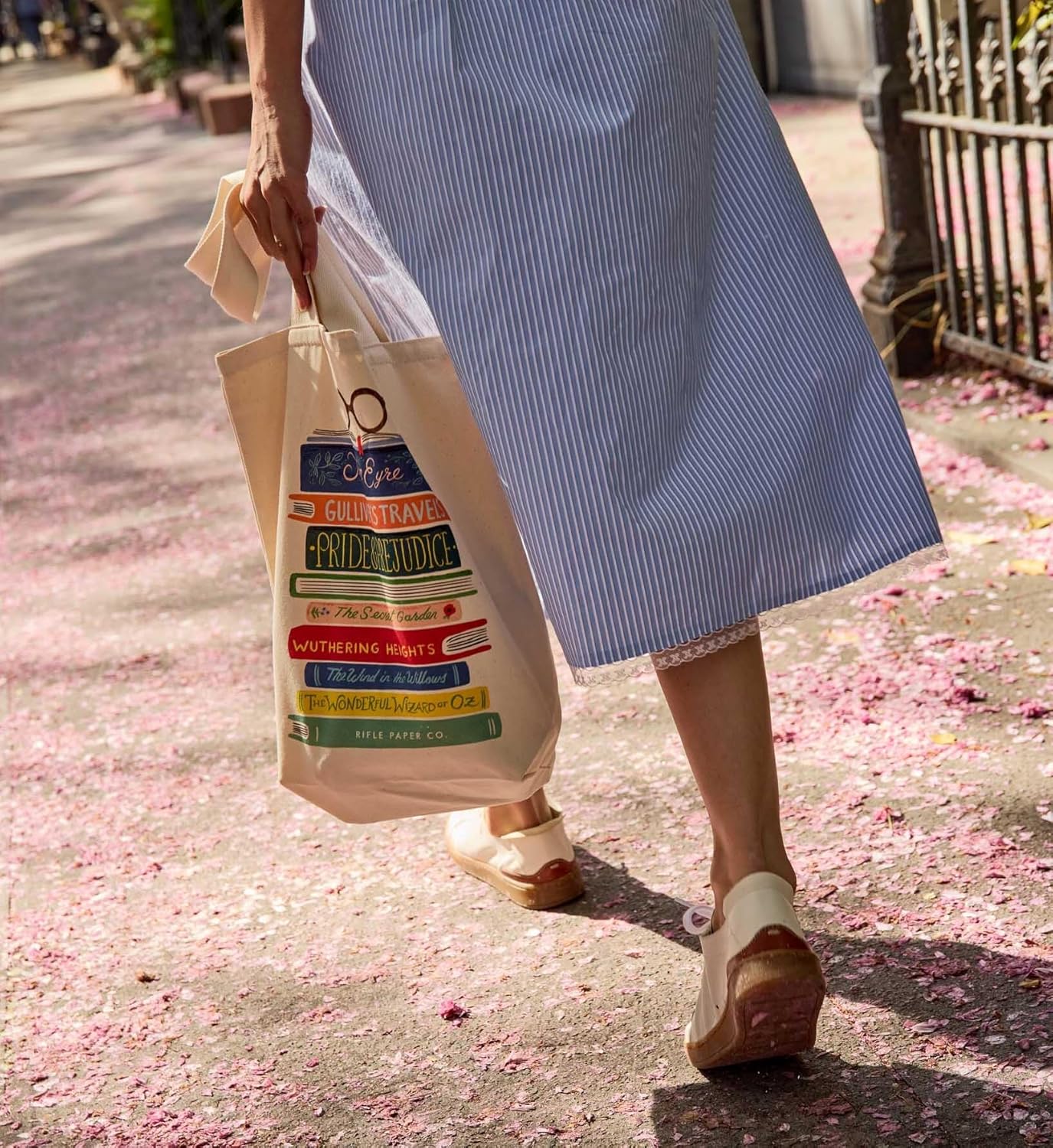 RIFLE PAPER CO. Canvas Tote Bag for Beach, Gym, & Travel, Shoulder Bag for Women, Reusable Bag, Summer Essentials