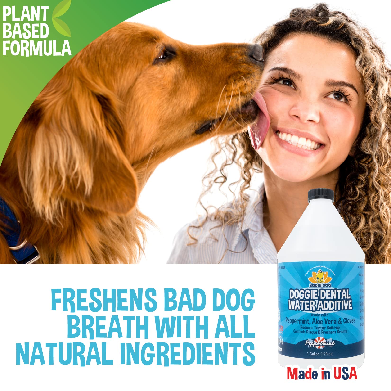 Bodhi Dog Peppermint Dental Water Additive for Dogs & Puppies - Freshens Breath, Reduces Tartar, Promotes Healthy Gums - Oral Care for Teeth & Breath - Supports Clean Mouth - Made in USA (128 Fl Oz) - image 4