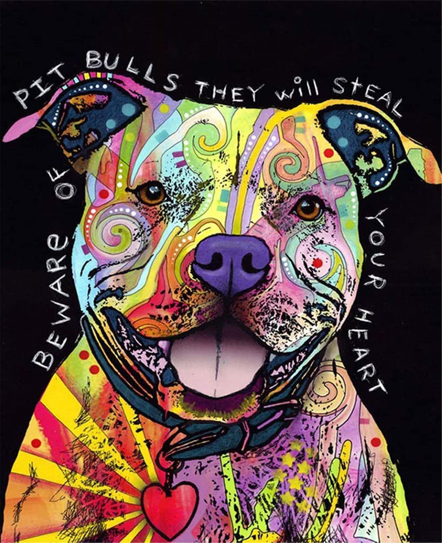 Cross Stitch Kits Stamped, OWN4B Colorful Dog Printed Pattern 11CT 14.2x18.1 inch DIY Embroidery Kit (Dog)