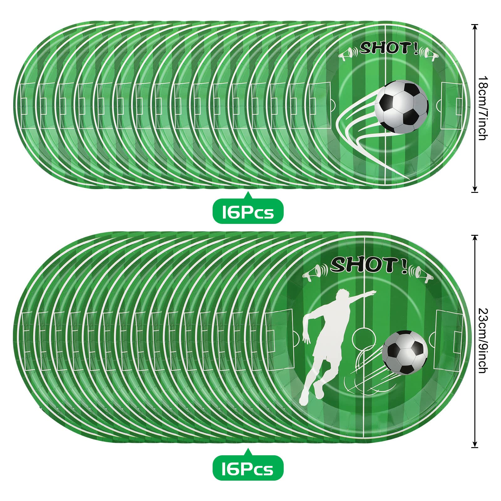 57-teiliges Fußball-Party-Set Für 20 Gäste – Deko, Geschirr & Tischdecke In Grün/Schwarz/Weiß