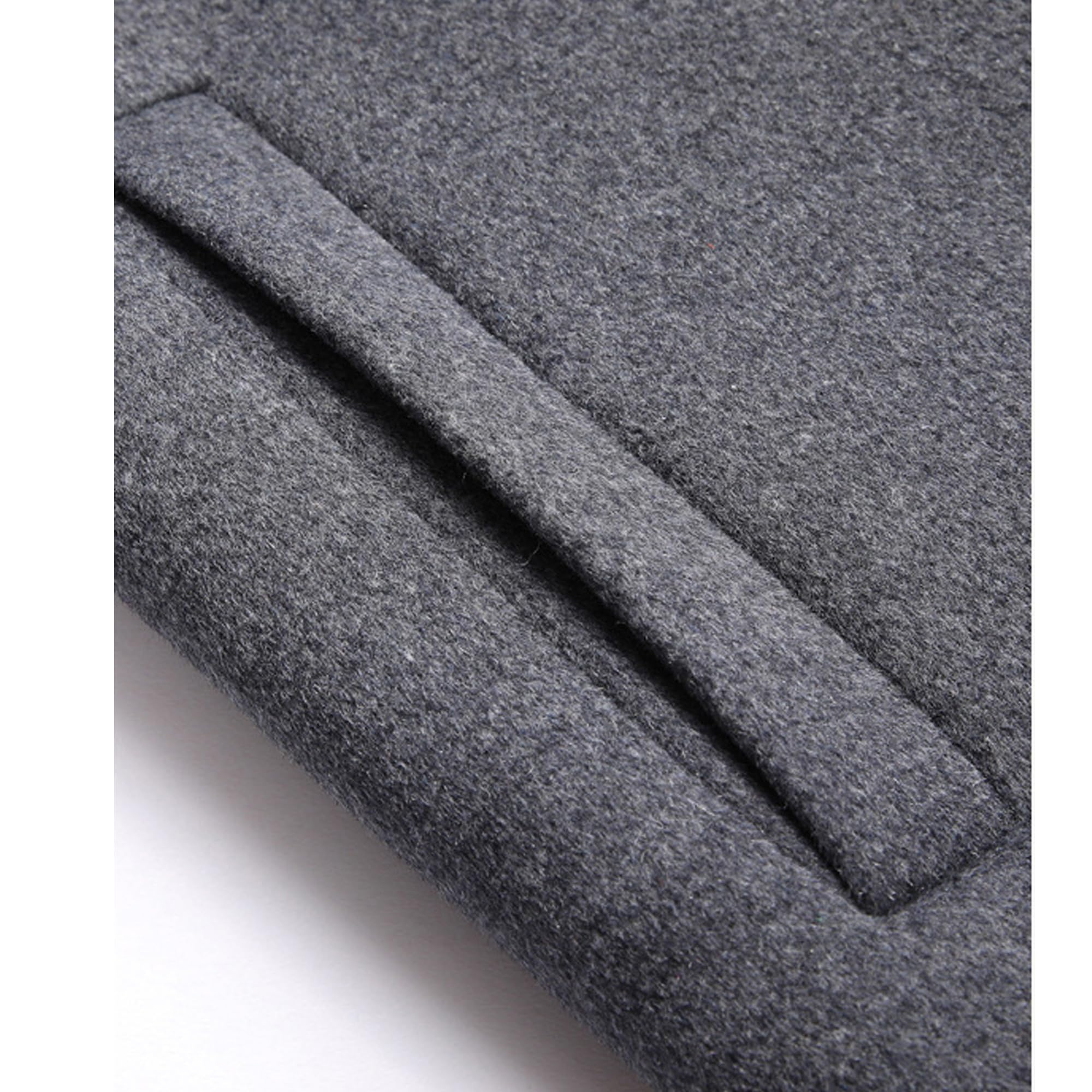Bestgift Cappotto uomo in lana di media lunghezza con cappuccio staccabile