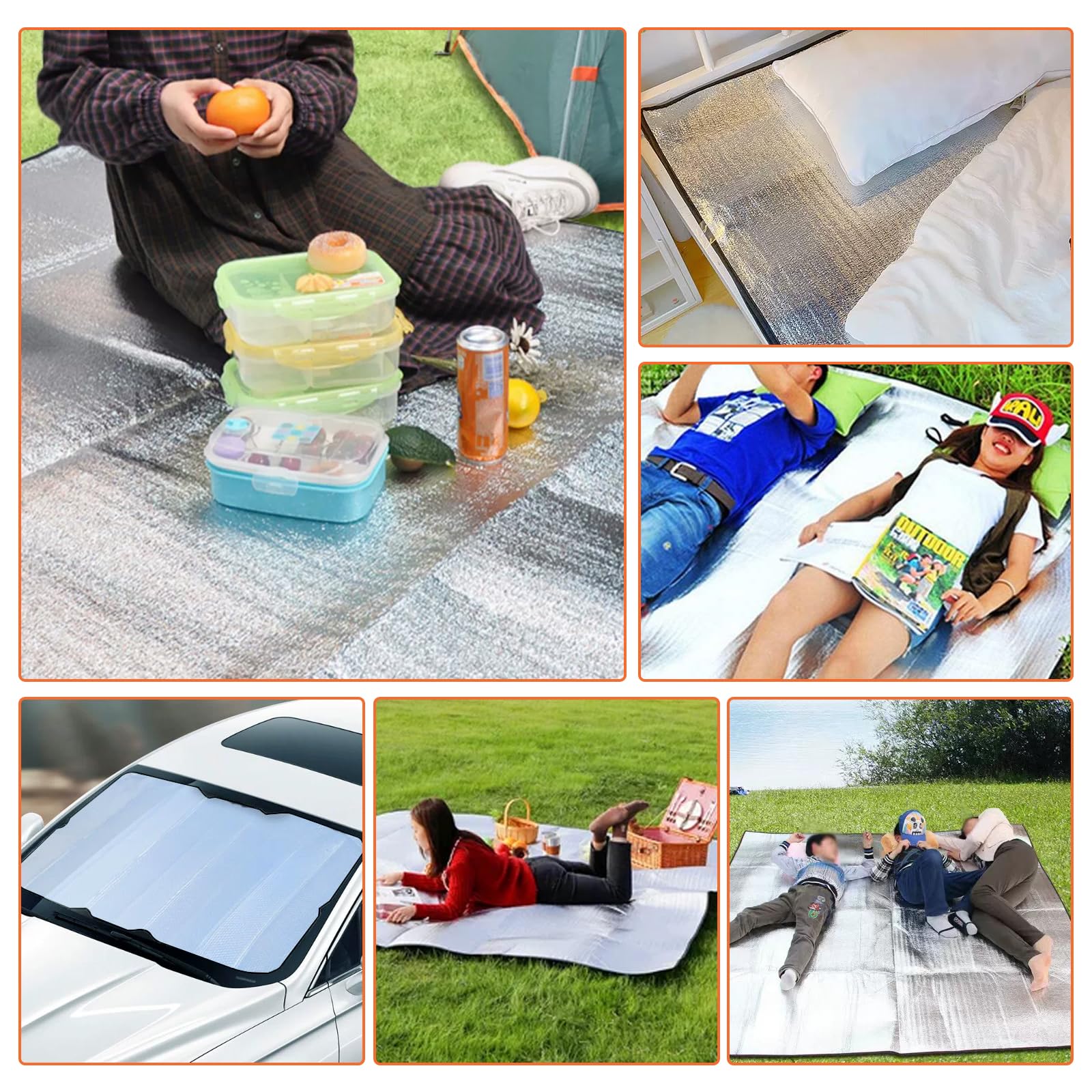 Alu Isomatte Schaummatten 100 x 200cm Faltbar Isoliermatte Camping Zeltmatte Wasserdicht Thermomatte Bodenmatte Outdoor Ultraleicht Isolierdecke Schlafmatte Wärmeisolierend Camping Matte