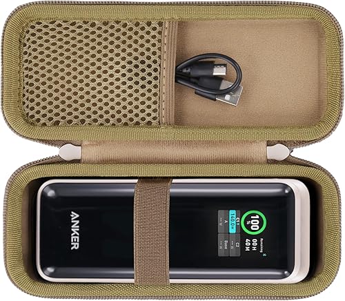 Miniatura 12 de khanka Anker Prime Power Bank, funda de 26,250 mAh, bolsa de viaje dura compatible con Anker Prime Power Bank 26K, 300W, solo funda (negro) Negro