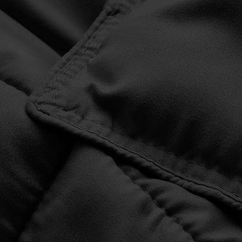 Miniatura 4 de 1 edredón alternativo de plumón 100% algodón suave relleno de 17.64ozm para todas las estaciones, edredón cosido California KingKing  negro ligero